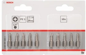 Bosch Professional Extra Hart Pozidriv Bit 1/4", PZ1x25mm, 10 Stück