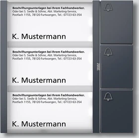 Siedle Tastenmodul TM 612-3 AG, anthrazit, 3 Ruftasten