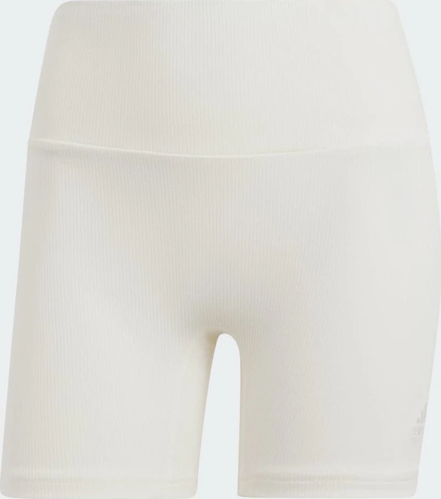 adidas Lounge Ribbed High-Waist Hose kurz off white (Damen)