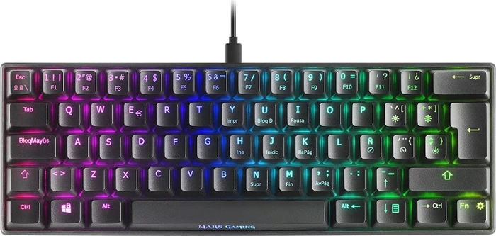 Mars Gaming MKMINI, LEDs RGB, schwarz, Gaote Outemu BLUE, USB, ES