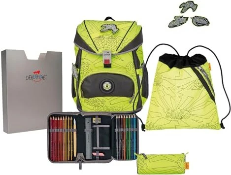 DerDieDas ErgoFlex Exklusiv Superflash Neon Fighter Schultaschen-Set, 5-tlg.