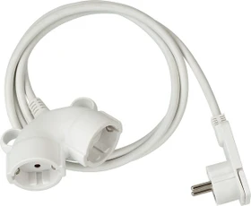 Brennenstuhl Verlängerungskabel mit Doppelkupplung und Winkel-Flachstecker IP20 weiß H05VV-F 3G1,5,  3m