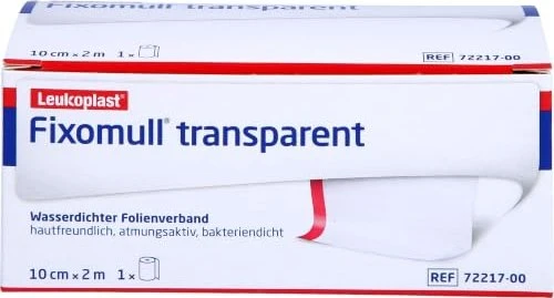 BSN medical Leukoplast Fixomull transparent, 10cm x 2m, 1 Stück