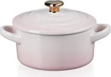 Le Creuset Mini-Cocotte Topf mit goldenem Herzknauf 250ml shell pink