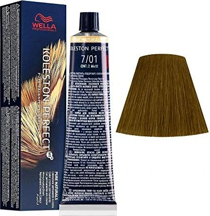 Wella Koleston Perfect Me+ Pure Naturals Haarfarbe 7/01 mittelblond natur-asch, 60ml