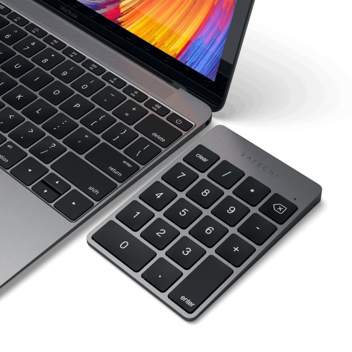 Satechi Aluminum Slim Wireless Keypad (USB-C), Space Gray, Bluetooth