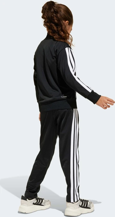 adidas Seasonal Essentials Tiberio 3-Streifen Tricot Trainingsanzug black/white/pure ruby (Junior)
