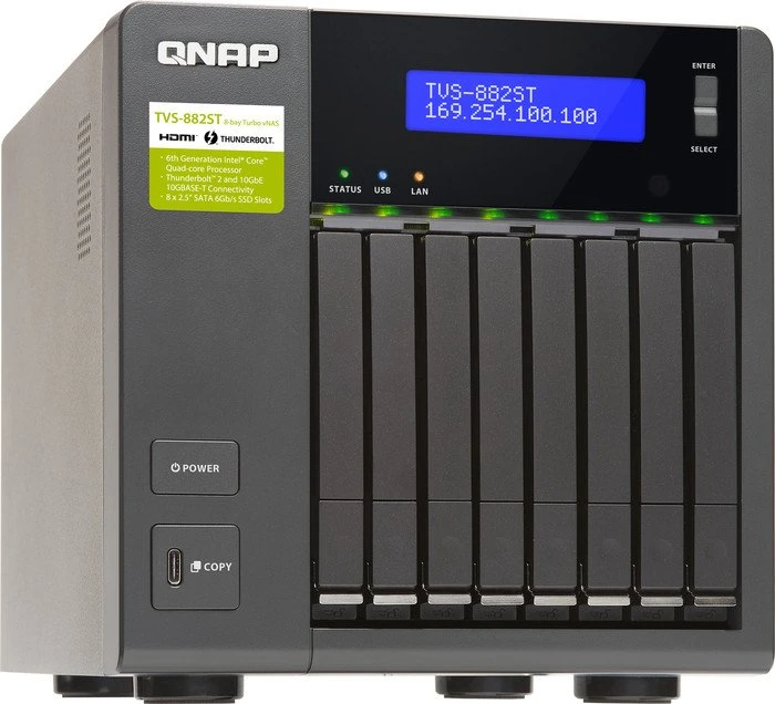 QNAP TVS-882ST3-i7-16G, 16GB RAM, 2x RJ-45 10GBase-T, 2x RJ-45 1000Base-T