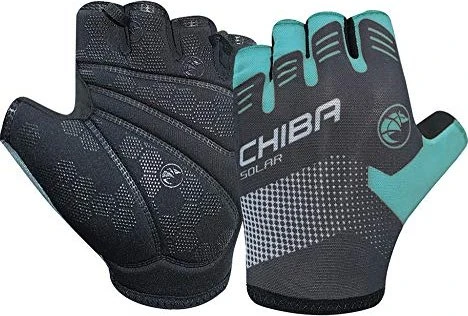 Chiba Solar Fahrradhandschuhe schwarz/türkis