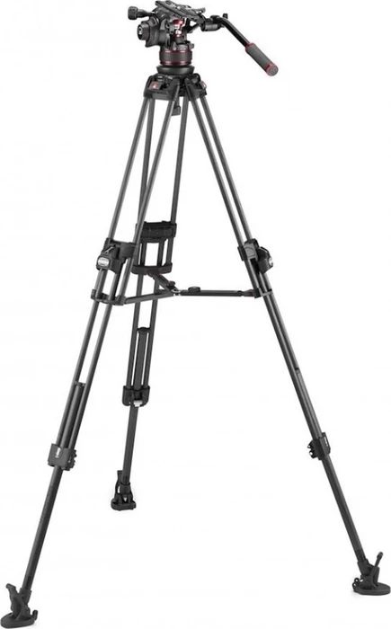 Manfrotto MVK612TWINFC Videokopf Nitrotech 612 mit Stativ 645 Fast Twin Carbon