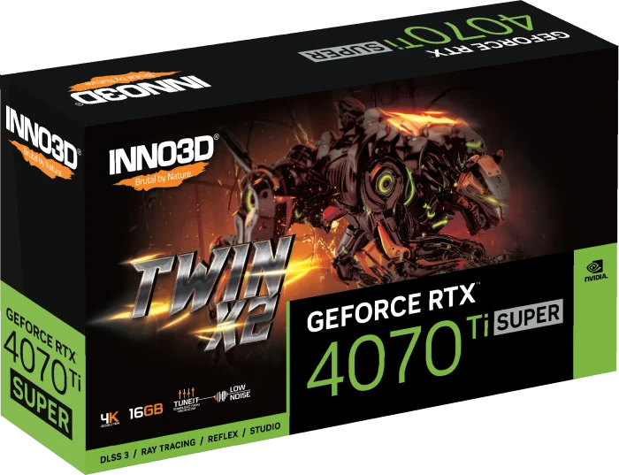 INNO3D GeForce RTX 4070 Ti SUPER Twin X2, 16GB GDDR6X, HDMI, 3x DP