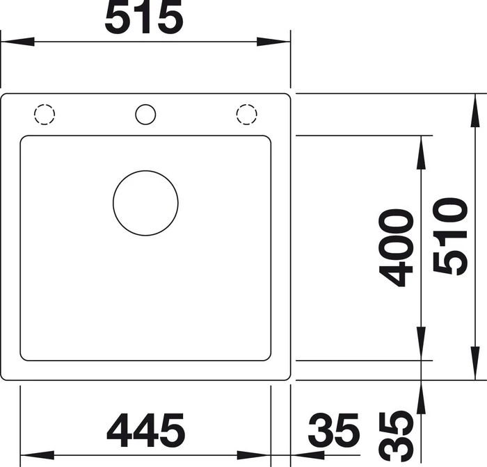Blanco Pleon 5 InFino Einbau Becken mittig softweiß