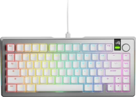 Glorious GMMK 3 Pro 75% Pre-built Gaming Keyboard, silber, LEDs RGB, Glorious Fox MX, USB, US (GLO-KB-GMMK3-PRO-75-PB-FOX-W-SIL-US)