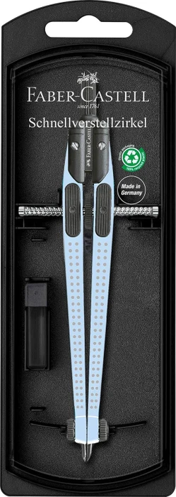 Faber-Castell Grip Schnellverstellzirkel, sky blue, Etui