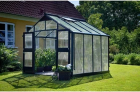 Juliana Premium 8.8m² 10mm Polycarbonat Gewächshaus anthrazit/schwarz