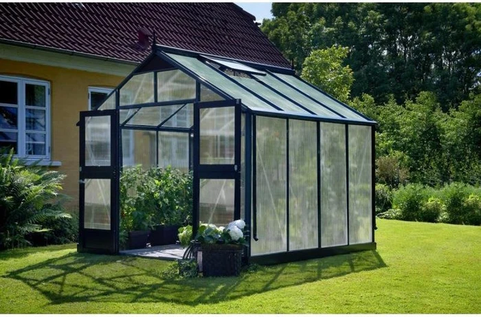 Juliana Premium 8.8m² 10mm Polycarbonat Gewächshaus anthrazit/schwarz