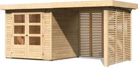 Karibu Askola 2 Gartenhaus inkl. Anbau 2.4m + Rückwand natur