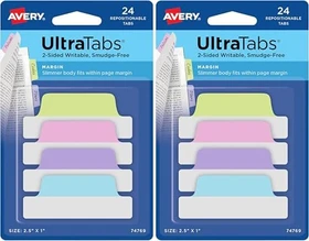 Avery-Zweckform Haftstreifen UltraTabs 63.5x25mm, mehrfarbig, 24 Blatt