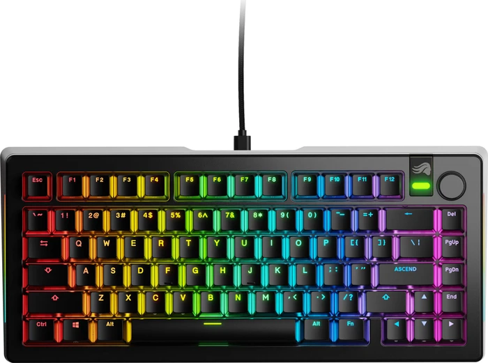 Glorious GMMK 3 Pro 75% Pre-built Gaming Keyboard, schwarz, LEDs RGB, Glorious Fox MX, USB, US