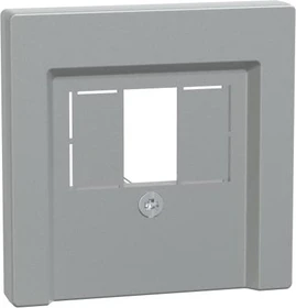 Merten System M Zentralplatte für TAE/Audio/USB, aluminium