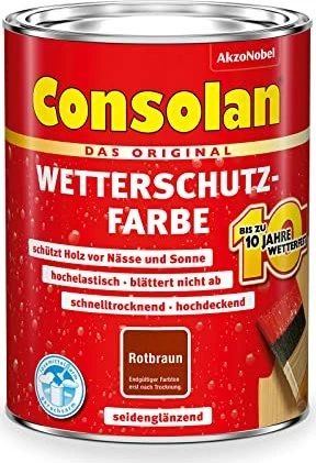 Consolan Wetterschutz-Farbe außen rotbraun, 2.5l