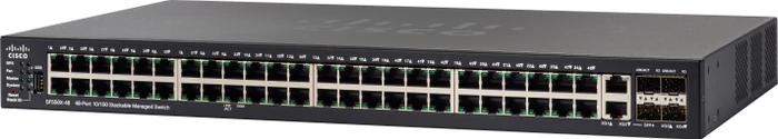 Cisco SF550X Rackmount Managed Switch, 48x RJ-45, 2x SFP+, 2x RJ-45/SFP+, 382W UPoE
