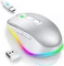 Seenda Rechargeable Wireless RGB Mouse mit Jiggler-Funktion, silber/weiß, USB Vorschaubild