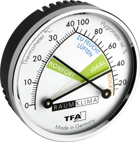 TFA Dostmann Thermo-Hygrometer Wetterstation silber, analog