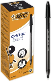 BIC Cristal Exact 0.3mm Kugelschreiber (Mine) schwarz/transparent, 20er-Pack