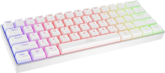 Genesis Thor 660 G2 Wireless, PBT, weiß, LEDs RGB, Gateron BROWN, USB/Bluetooth, US