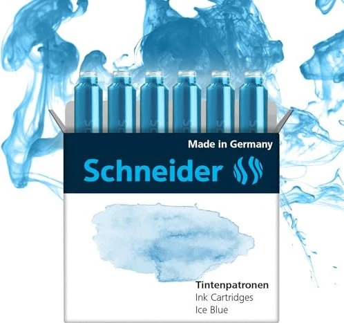 Schneider Pastell Standard-Tintenpatrone ice blue, 6er-Pack