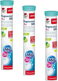 Doppelherz aktiv Magnesium 500 + B12 Brausetabletten, 15 Stück