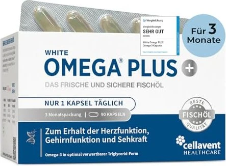 White Omega Plus Omega-3 Kapseln, 90 Stück