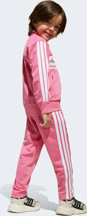 adidas Seasonal Essentials Tiberio 3-Streifen Tricot Trainingsanzug pink fusion/white/clear pink (Junior)