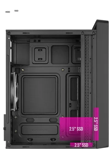AeroCool CS-109 [V1] Black, Glasfenster