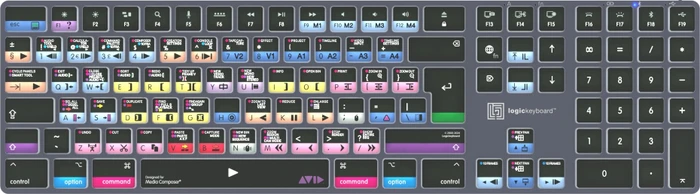 LogicKeyboard Titan Wireless Avid Media Composer "Classic" Mac, Titanium Gray, LEDs weiß, USB/Bluetooth, UK