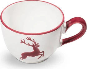 Gmundner Keramik Bordeauxroter Hirsch Kaffeetasse Cup 9.5cm