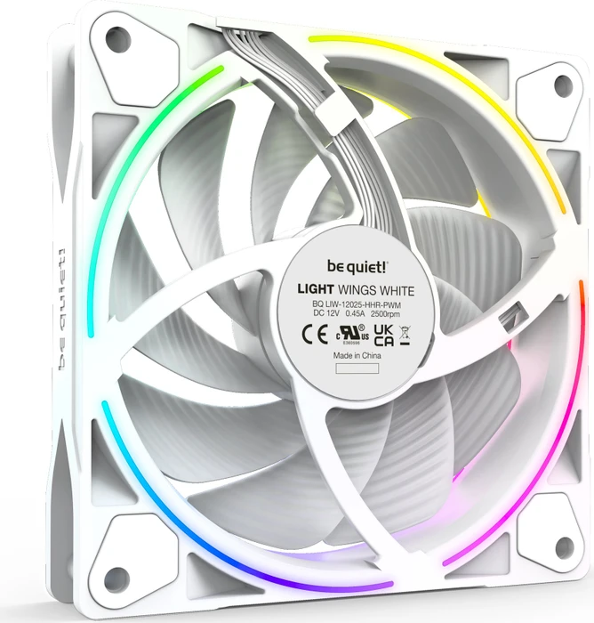 be quiet! Light Wings White PWM High-Speed, LED-Steuerung, 120mm, 3er-Pack