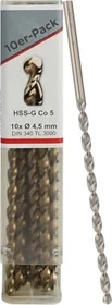 Ruko DIN340 TL3000 HSSE-Co5 Spiralbohrer, 4.5x82x126mm, 10 Stück