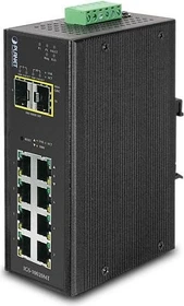 Planet IGS-10020MT Industrial Railmount Gigabit Managed Switch, 8x RJ-45, 2x SFP