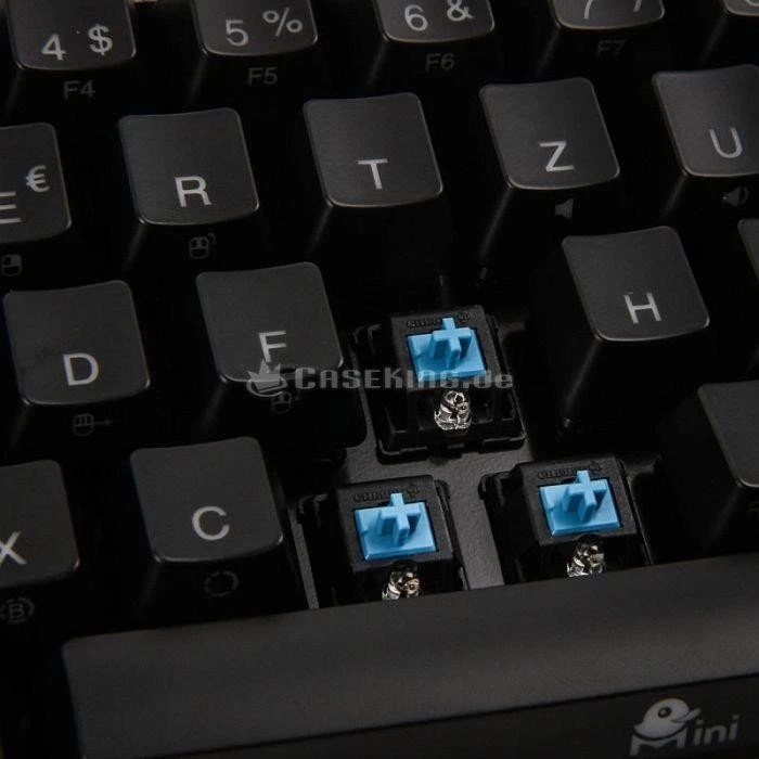 Ducky Mini grau, MX BLUE, USB, DE