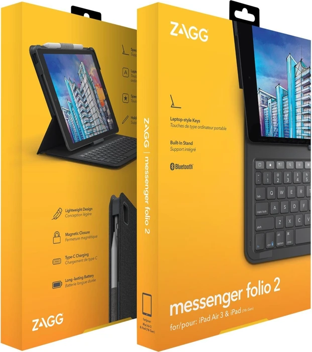 ZAGG Messenger Folio 2 für iPad 7/iPad 8/Pro 10.5"/Air 3, schwarz, DE