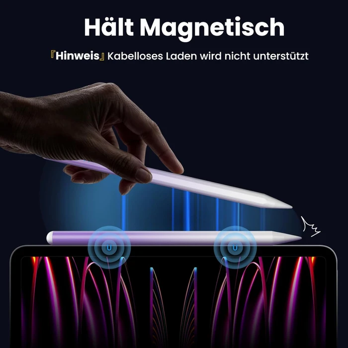 Kingone Stylus Pen Stift für iPad 2018-2026, weiß/violett, USB-C