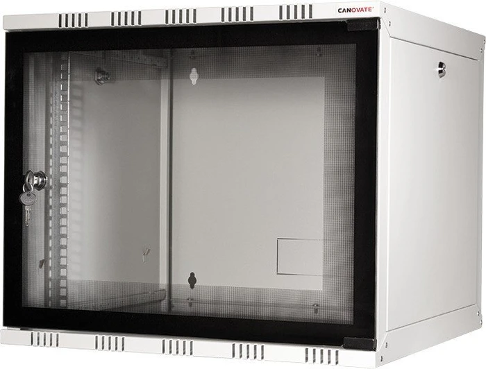 LogiLink Canovate SOHO Wandgehäuse 9HE, Sicherheitsglastür, grau, 550mm tief