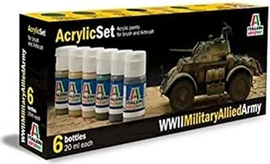Italeri WWII Military Allied Army Farbset, 6-tlg.