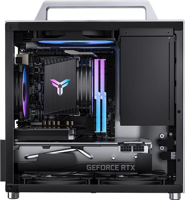 Jonsbo T8 PLUS Silver, silber, Glasfenster, Mini-ITX