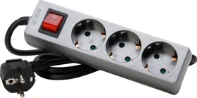 Kopp Steckdosenleiste STANDARD mit Schalter, 3-fach, 1.4m, titan