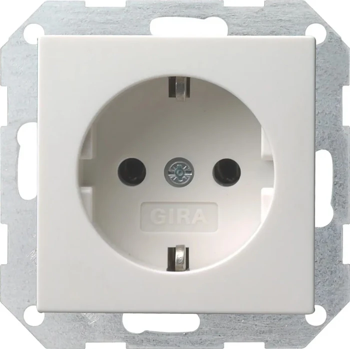 Gira System 55 SCHUKO-Steckdose 16A 250V, reinweiß glänzend