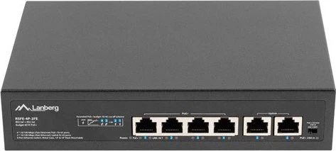 Lanberg RSFE Rackmount Switch, 6x RJ-45, 60W PoE+