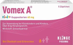 Vomex A Kinder-Suppositorien 40mg Zäpfchen, 5 Stück